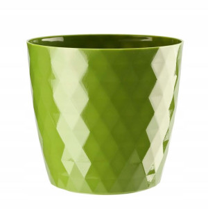 Doniczka Cristal 12cm ZIELONA osłonka kwiaty ZIOŁA