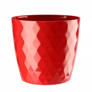 Doniczka Cristal 12 cm CZERWONA osłonka na kwiaty