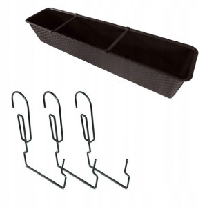 Skrzynka balkonowa Ratolla 80cm BRĄZ + HAKI