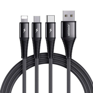 Joyroom S-1230G4 3w1 TYPE-C LIGHTNING & MICRO-USB CABLE 120CM czarny