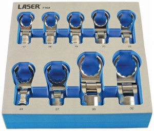 Laser Tools Klucz oczkowy otwarty z przegubem BI-HEX NASADKI 9szt