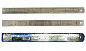 Laser Tools LINIJKA STALOWA 300mm z tabelą konwersji + ETUI