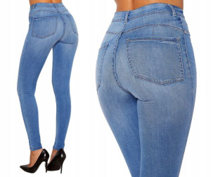 Spodnie Wyszczuplające Wysoki Stan Klasyczne Jeans