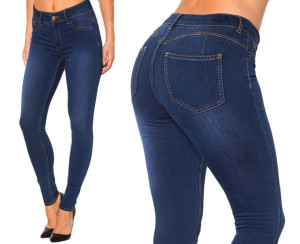 Spodnie Wyszczuplające Wysoki Stan Klasyczne Jeans