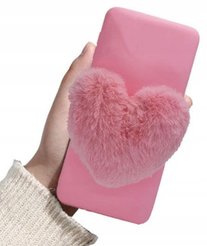 Etui case PINK SERCE FUTRO do Samsung Galaxy A21s