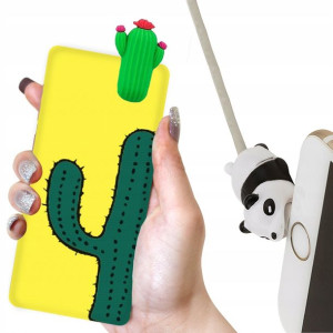 Żółte etui lalka wzory KAKTUS do Samsung Galaxy A3