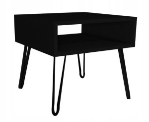 Stolik kawowy czarny GLAMOUR nogi czarne 50x50cm LOFT
