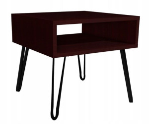 Stolik kawowy wenge GLAMOUR nogi czarne 50x50cm LOFT