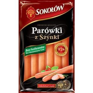 Parówki z szynki 250g Sokołów