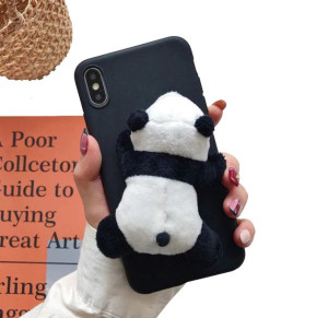 Etui guma PANDA futrzana do Samsung Galaxy A30s