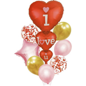 Balony Na Walentynki I Love 8szt