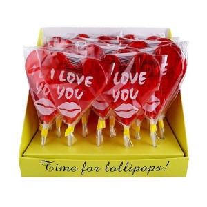 Lizak Serce I Love You Na Walentynki (40g) 30szt