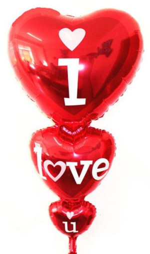 Balon 24" Trzy Serca I Love You Na Walentynki