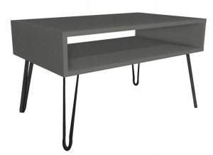 Stolik kawowy szary GLAMOUR nogi czarne 80x45cm LOFT