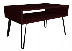 Stolik kawowy wenge GLAMOUR nogi czarne 80x45cm LOFT