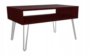 Stolik kawowy wenge GLAMOUR nogi srebrne 80x45cm LOFT