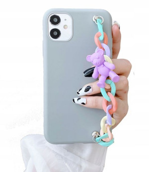 Etui z łańcuszkiem miś do Iphone 7
