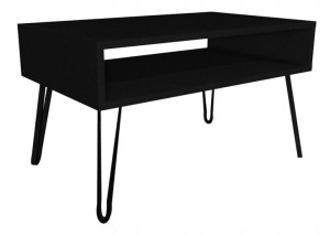 Stolik kawowy czarny GLAMOUR nogi czarne 90x60cm LOFT