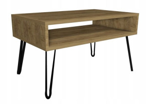 Stolik kawowy dąb craft GLAMOUR nogi czarne 90x60cm LOFT