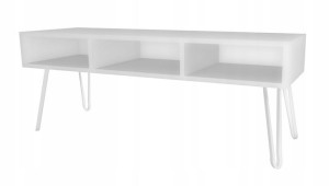 Szafka RTV pod TV biała GLMAOUR, BIAŁE LOFTOWE nogi 120x40cm II