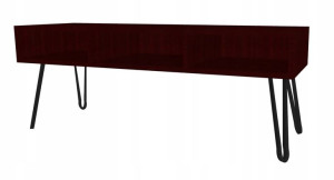 Szafka RTV pod TV wenge GLMAOUR, CZARNE LOFTOWE nogi 120x40cm II