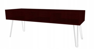 Szafka RTV pod TV wenge GLMAOUR, BIAŁE LOFTOWE nogi 120x40cm II