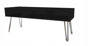 Szafka rtv pod TV czarna GLMAOUR, CHROM LOFTOWE nogi 120x40cm II
