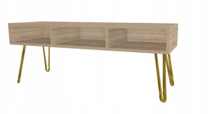 Szafka RTV pod TV dąb sonoma GLMAOUR, ZŁOTE nogi 120x40cm II