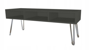 Szafka rtv pod TV szara GLMAOUR, CHROM LOFTOWE nogi 120x40cm II