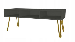 Szafka rtv pod TV szara GLMAOUR, ZŁOTE LOFTOWE nogi 120x40cm II