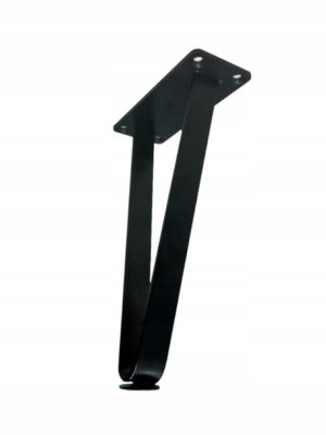 Noga HAIRPIN z płaskownika podwójna 25 cm CZARNA