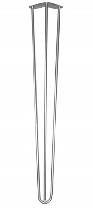 Metalowa noga do stołu Hairpin srebrna legs 71 cm