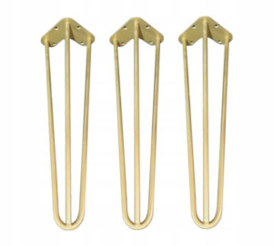 NOGI METALOWE HAIRPIN LEGS 31cm złote 3 sztuki