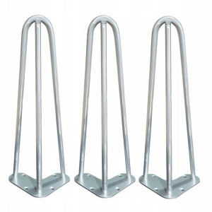 NOGI METALOWE HAIRPIN LEGS 41cm srebrne 3 sztuki