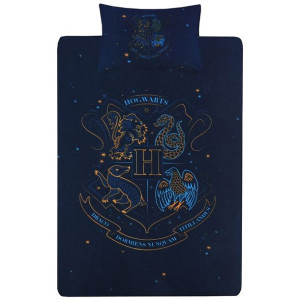 Granatowy komplet pościeli HOGWART - Harry Potter 135cm x 200cm, OEKO-TEX