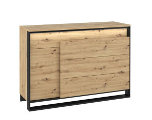 Komoda Niska Led Ledowa Quant Dąb/czarny 130cm