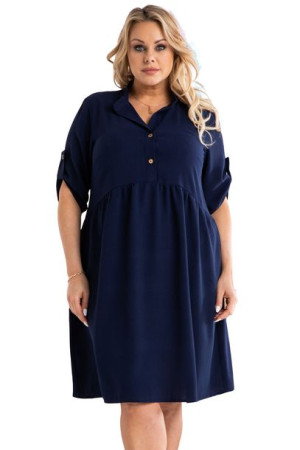 Sukienka DALIA swobodna granatowa 46 PLUS SIZE