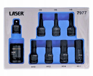 Laser Tools UDAROWE NASADKI Z BITAMI HEX IMBUS 3/8 1/8 17mm