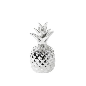 Figurka ceramiczna ananas Pina srebrna