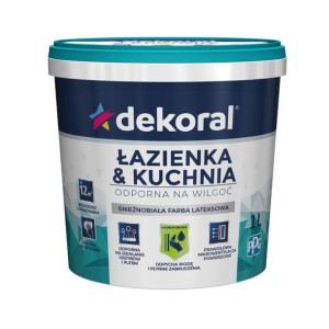 Farba wewnętrzna ŁAZIENKA&KUCHNIA 1 l Biała DEKORAL