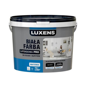 Farba wewnętrzna LATEKSOWA PRO 10 l biała LUXENS
