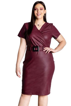 Sukienka PETARDA ołów ekosk klamer bordo 46 PLUS SIZE