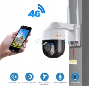Kamera PTZ Zewnętrzna GSM 4G LTE na kartę SIM