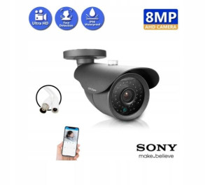 Czarna Kamera Ahd 8mpx 3840*2160 Ir30m Ip66 Sony