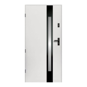 Drzwi zewnętrzne O.K. Doors Temida Black P55 90 lewe białe