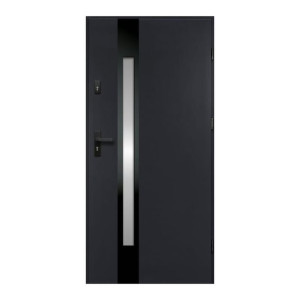 Drzwi zewnętrzne O.K. Doors Temida Black P55 80 prawe antracyt