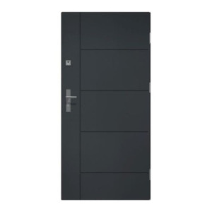 Drzwi zewnętrzne stalowe pełne O.K. Doors Linea 80 prawe antracyt