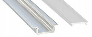 Profil aluminiowy do LED wpuszczany 2m Z KLOSZEM