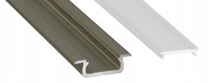 Profil aluminowy wpuszczany Z 2m Inox z kloszem