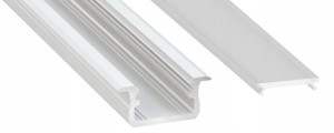Profil aluminowy wpuszczany B 2m Biały z kloszem